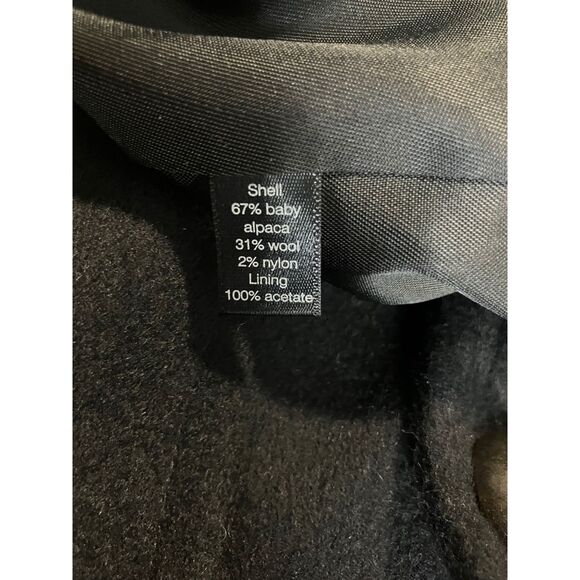 Peruvian Connection Baby Alpaca Wool Coat Black Long Women's 18 - Picture 7 of 7